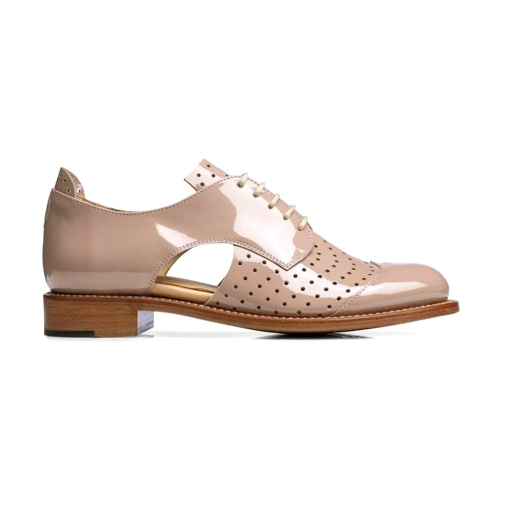 The Office of Angela Scott Mr. Muffin Patent Leather Cutout Derby Oxfords 36.5